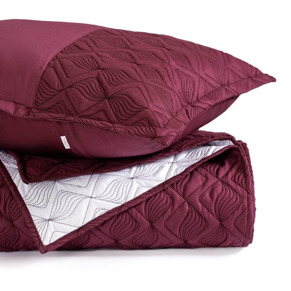Marsala Embroidered 210TC Cotton Bed Cover With 2 Pillow Covers
