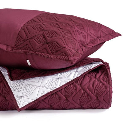 Marsala Embroidered 210TC Cotton Bed Cover With 2 Pillow Covers