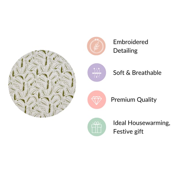 Quilted King Size Bed Cover Off-White