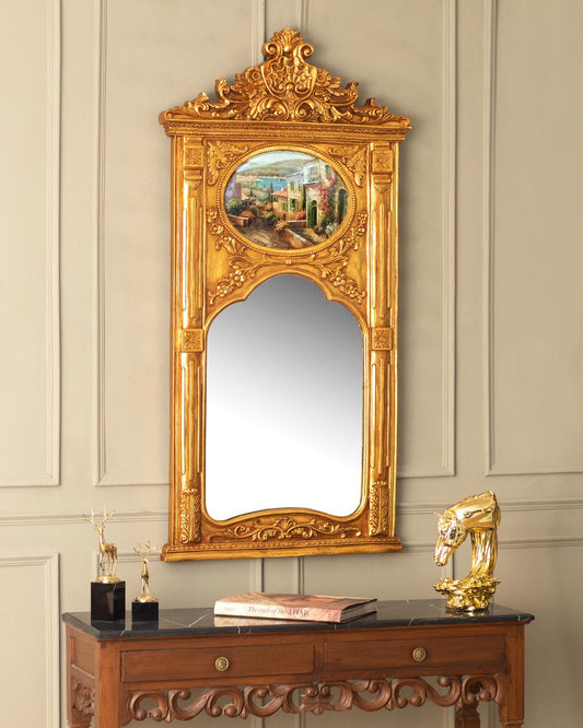 Antiqued Gold Victorian Mirror