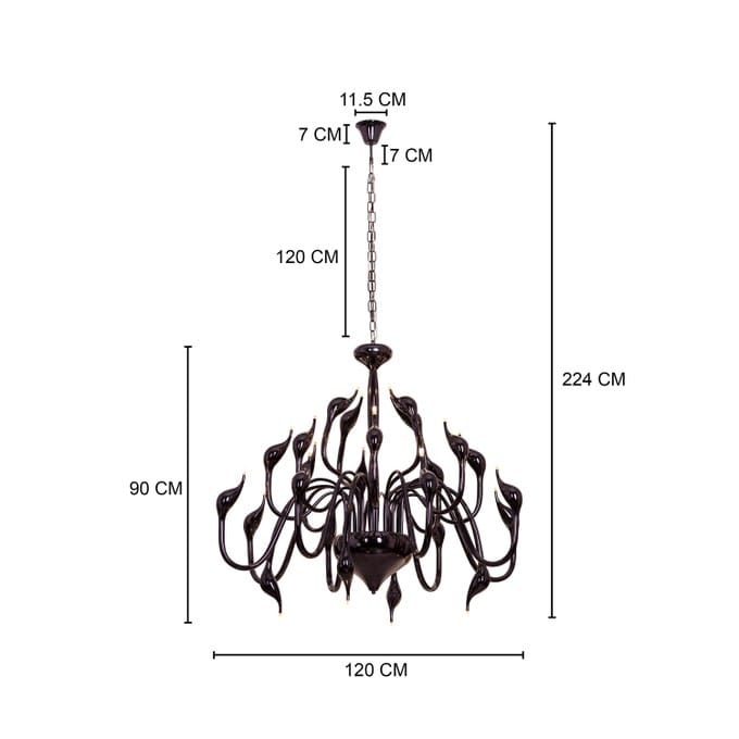 Set The Scene (Black, 3 Color Built-In LED) Chandelier