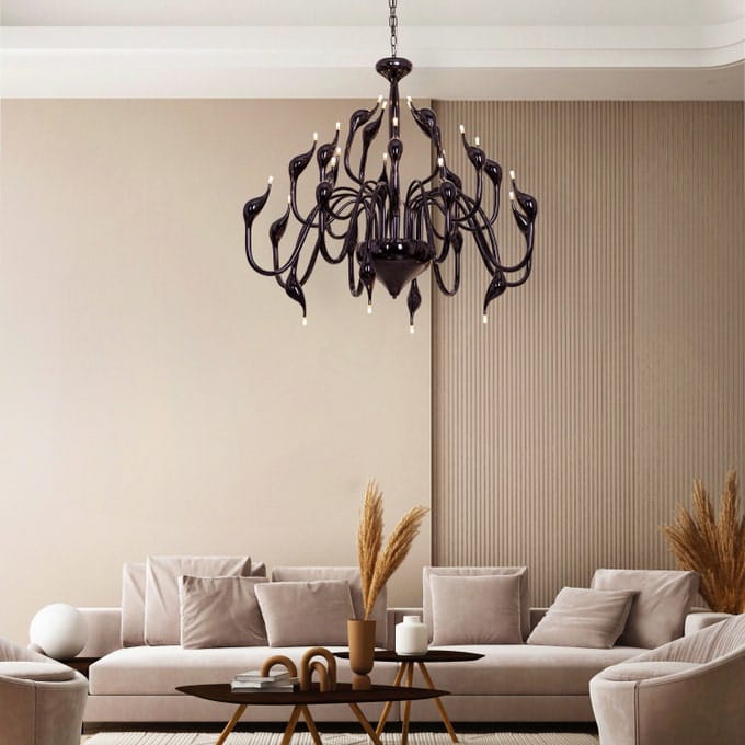 Set The Scene (Black, 3 Color Built-In LED) Chandelier