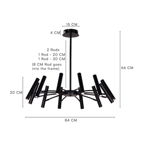 Set The Scene (Black, 3 Color Built-In LED) Chandelier