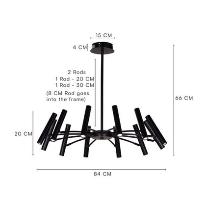 Set The Scene (Black, 3 Color Built-In LED) Chandelier