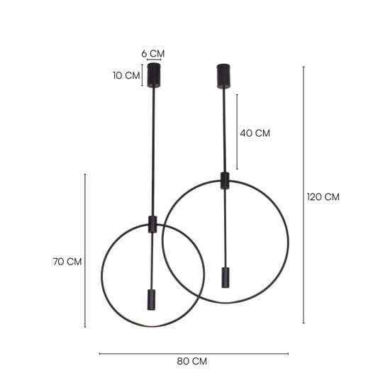 Ring On It (Black) 3 Color LED Chandelier