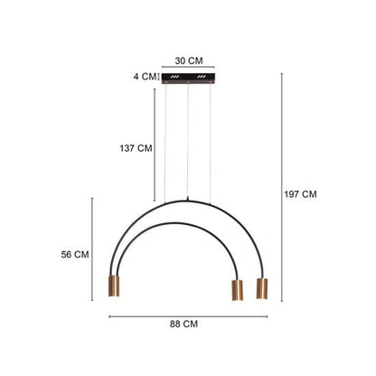 New Season (Black, Gold, Built-In LED) Pendant Light
