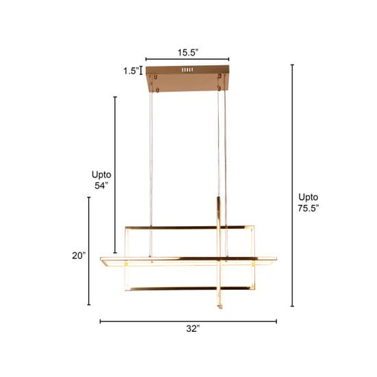 Magical Memory (Medium, Gold, Dimmable LED with Remote Control) Chandelier