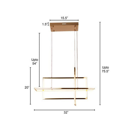 Magical Memory (Medium, Gold, Dimmable LED with Remote Control) Chandelier