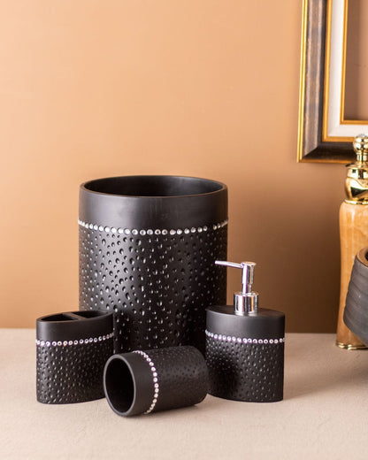 Dotted Bath Accessories Set of 4-Piece