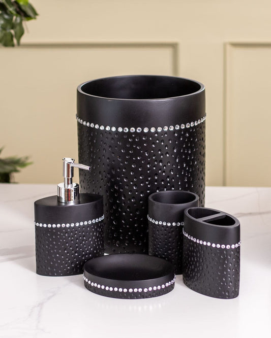 Dotted Bath Accessories Set of 4-Piece