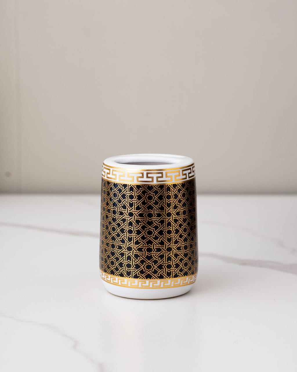 Black & Gold Geometric 4-Piece Bath Set