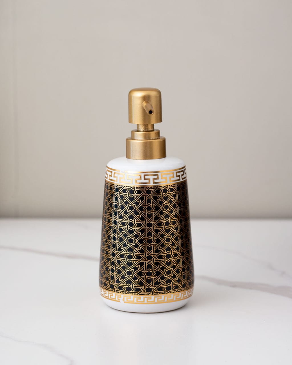 Black & Gold Geometric 4-Piece Bath Set
