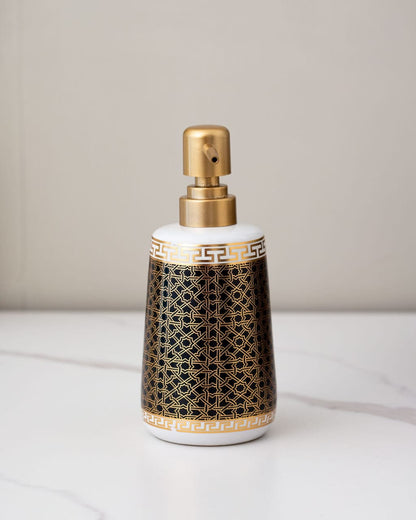 Black & Gold Geometric 4-Piece Bath Set