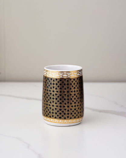 Black & Gold Geometric 4-Piece Bath Set
