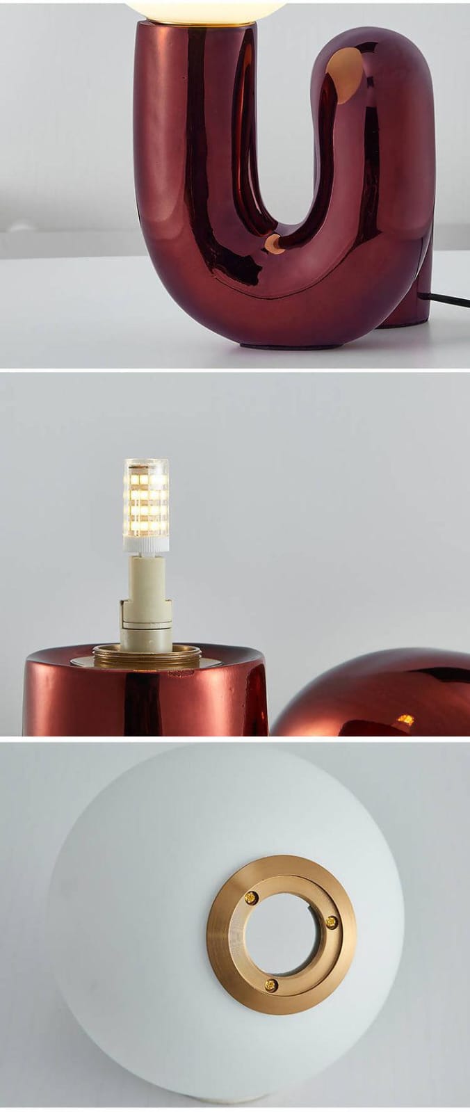 modern art curved table lamp