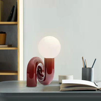 modern art curved table lamp