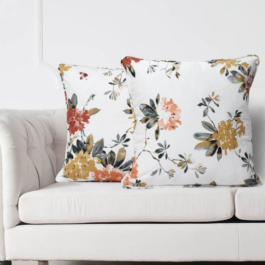 Floral Plush Cushion Cover - Set Of Two