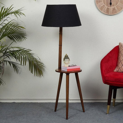 Rosa Miosa Floor Lamp With Shelf - Black