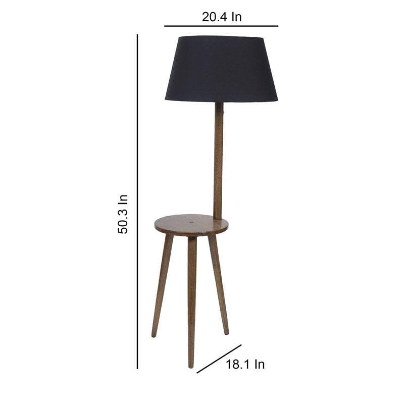 Rosa Miosa Floor Lamp With Shelf - Black