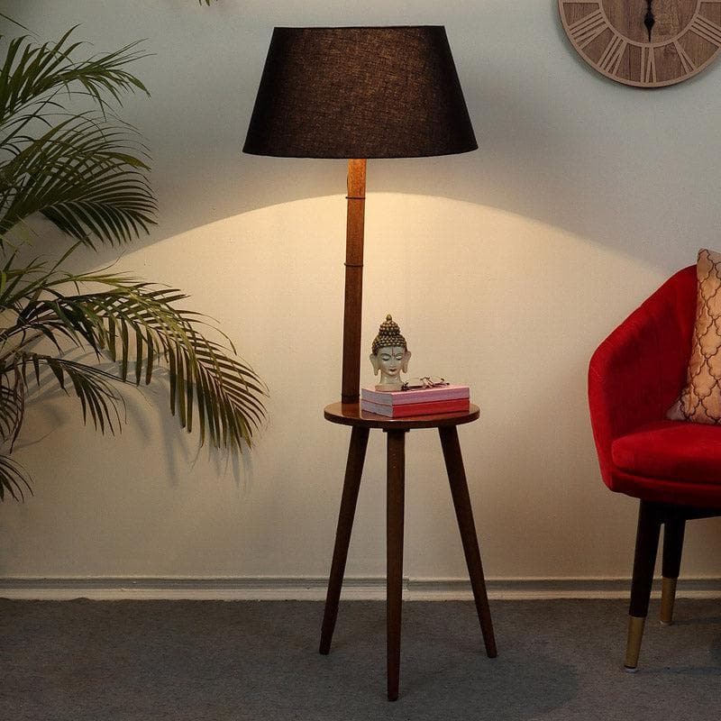 Rosa Miosa Floor Lamp With Shelf - Black