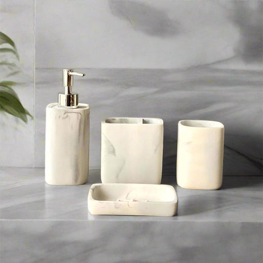 Oros Polyresin Bathroom Set - Four Piece Set