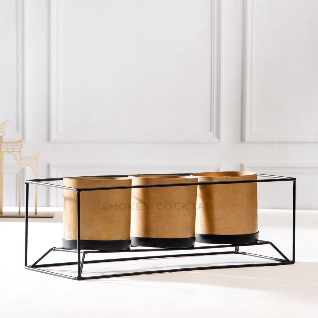 metal pots with stand
