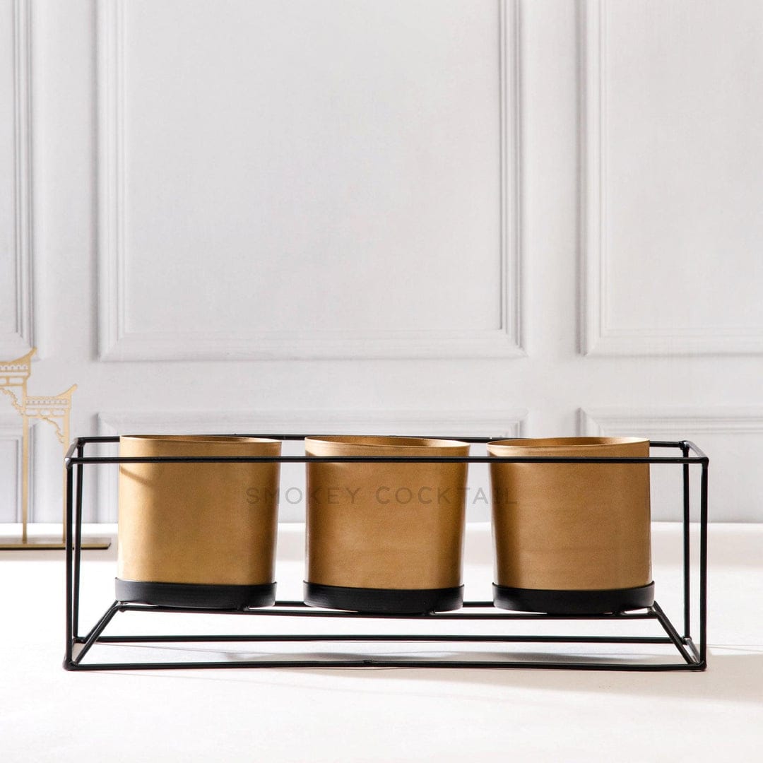 metal pots with stand