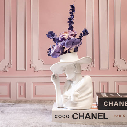 lady hat handmade vase