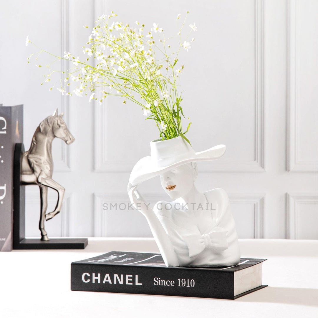 lady hat handmade vase