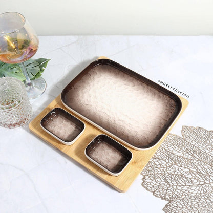 ombre serving platters - brown
