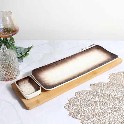 ombre serving platters - brown