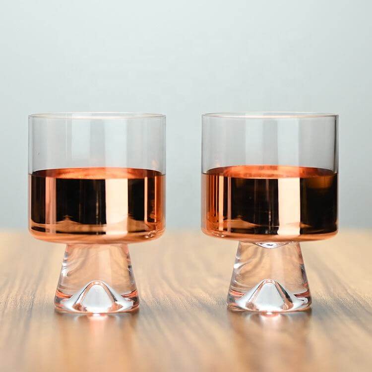 Rose Gold Glass Decanter for Water | 2 Glasses (300 ml) & Decanter (1 Litre) | Juice Decanter | Glass Decanter Set with Glasses | Decanter with Ball Lid | Decanter Glass Set
