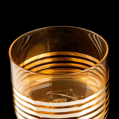 premium gold stripe whiskey set of 3