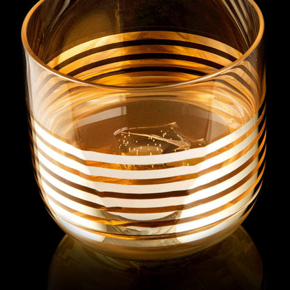 premium gold stripe whiskey set of 3
