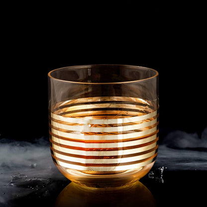premium gold stripe whiskey set of 3