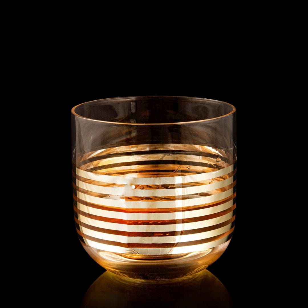 premium gold stripe whiskey set of 3