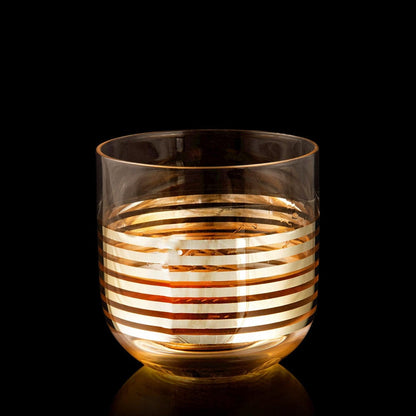 premium gold stripe whiskey set of 3