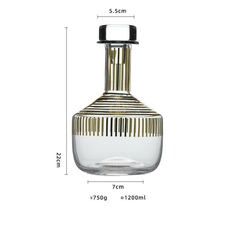 premium gold stripe whiskey set of 3