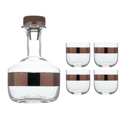 premium gold stripe whiskey set of 3