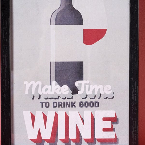Time For Wine Framed Poster 13x9 Inch