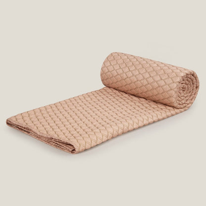 Calais Beige & Off White Reversible Faux Silk Bedspread