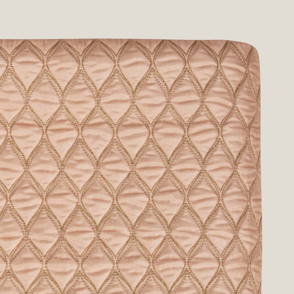 Calais Beige & Off White Reversible Faux Silk Bedspread
