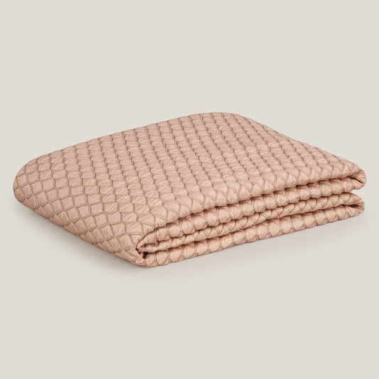 Calais Beige & Off White Reversible Faux Silk Bedspread